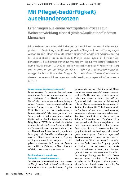 Vorschauseite 1: Mit Pflegebedürftigkeit auseinandersetzen
