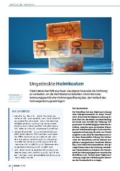 Vorschauseite 1: Ungedeckte Heimkosten