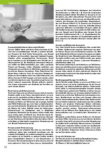 Vorschauseite 2: Unterstützung durch soziale Medien Austauschmöglichkeiten zwischen Betroffenen