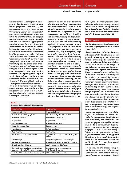 Vorschauseite 4: Anästhesiologisches perioperatives Management bei Patienten mit Schilddrüsenerkrankungen – aktueller Wissensstand