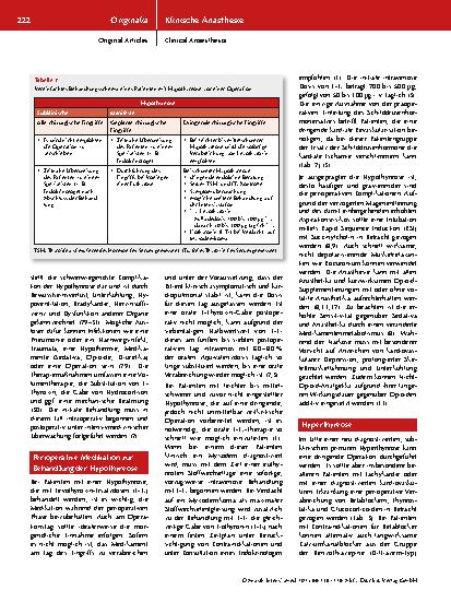Vorschauseite 5: Anästhesiologisches perioperatives Management bei Patienten mit Schilddrüsenerkrankungen – aktueller Wissensstand