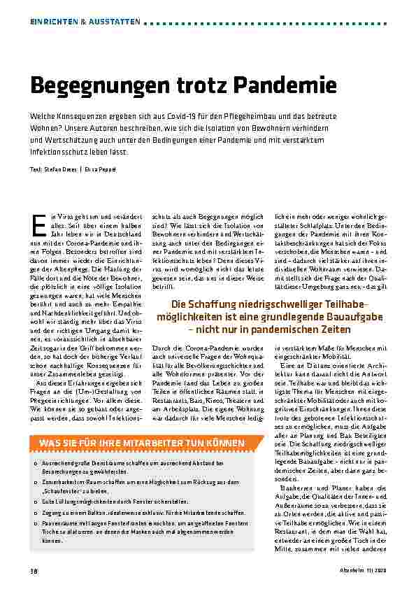 Vorschauseite 1: Begegnungen trotz Pandemie