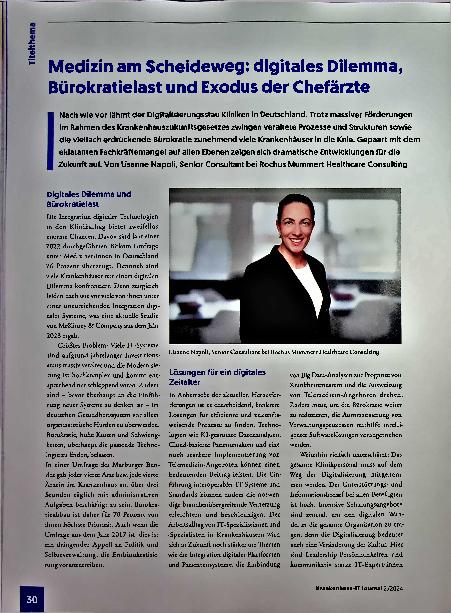 Vorschauseite 1: Medizin am Scheideweg: digitales Dilemma, Bürokratielast und Exodus der Chefärzte