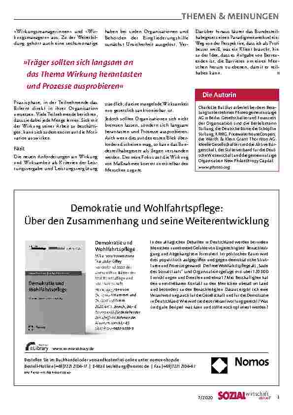 Vorschauseite 3: Bundesteilhabegesetz: Wirkungsnachweis zwischen Fluch und Segen