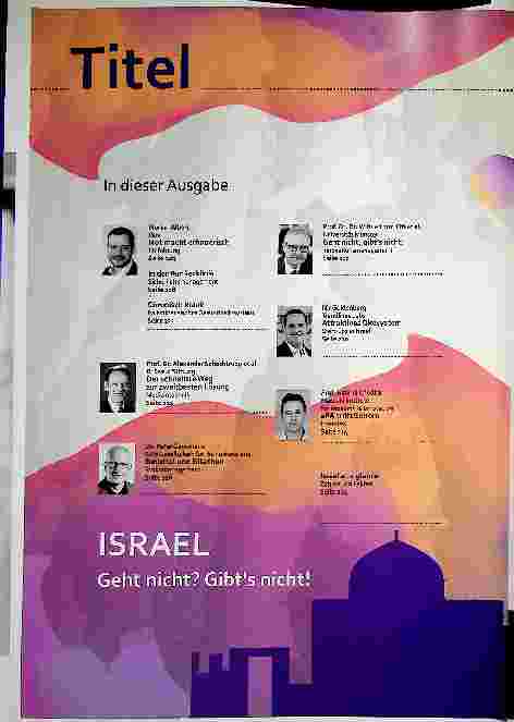 Vorschauseite 1: Israel geht nicht? Gibt s nicht.