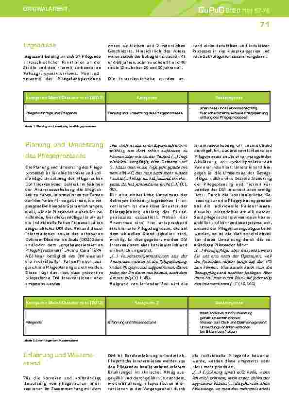 Vorschauseite 5: Delirmanagement - Pflegerische Interventionen und Faktoren, die deren Implementierung aus Sicht der Pflegenden beeinflussen