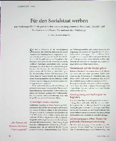 Vorschauseite 1: Für den Sozialstaat werben