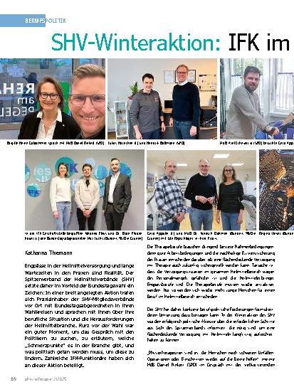 Vorschauseite 1: SHV Winteraktion: IFK im Dialog mit Politikern