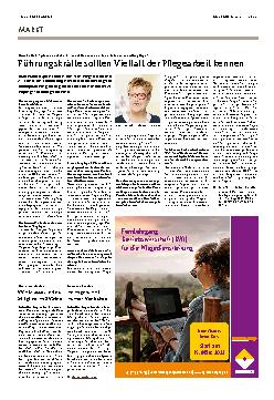 Vorschauseite 1: Führungskräfte sollten Vielfalt der Pflegearbeit kennen.