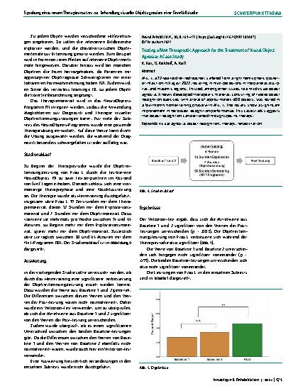Vorschauseite 3: Erprobung eines neuen Therapieansatzes zur Behandlung visueller Objektagnosien: eine Einzelfallstudie