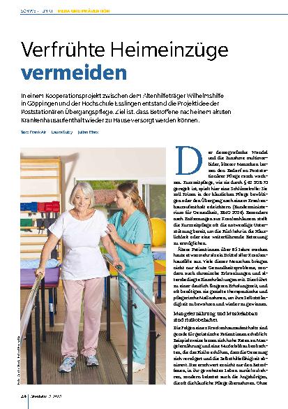 Vorschauseite 1: Verfrühte Heimeinzüge vermeiden