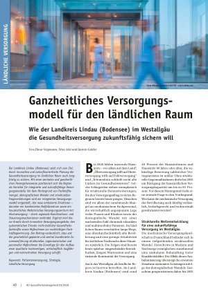 Vorschauseite 1: Ganzheitliches Versorgungsmodell für den ländlichen Raum Wie der Landkreis Lindau (Bodensee) im Westallgäu die Gesundheitsversorgung zukunftsfähig sichern will