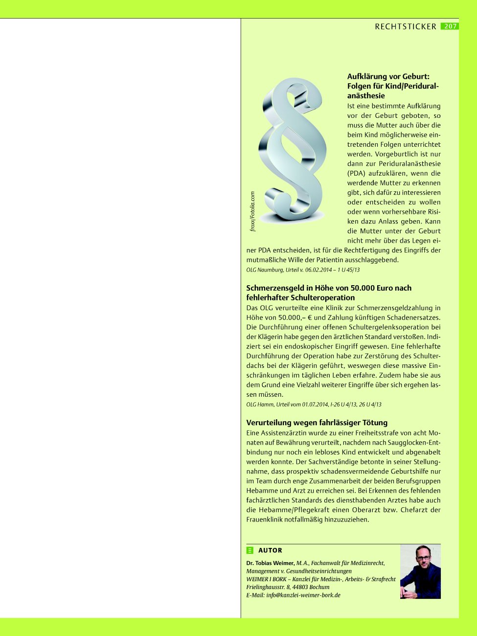 Vorschauseite 1: Rechtsticker