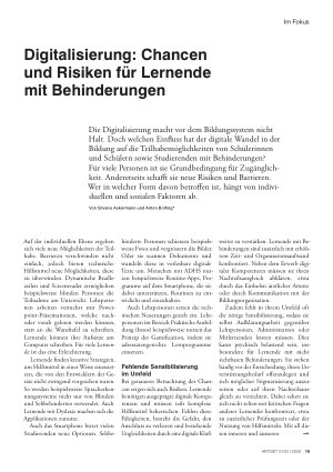 Vorschauseite 1: Digitalisierung: Chancen und Risiken für Lernende mit Behinderungen
