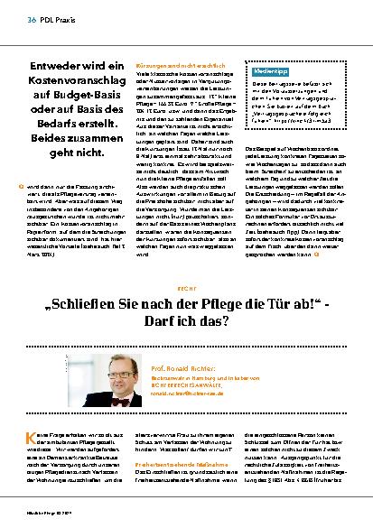 Vorschauseite 1: „Schließen Sie nach der Pflege die Tür ab!“ - Darf ich das?