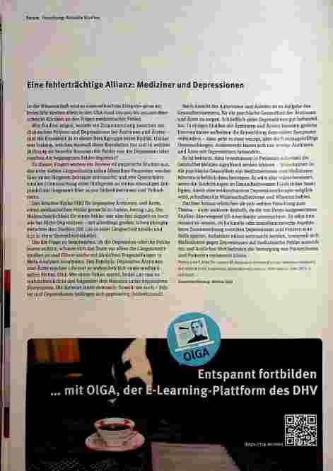 Vorschauseite 1: Eine fehlerträchtige Allianz: Mediziner und Depressionen
