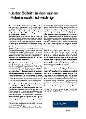 Vorschauseite 1: "Jeder Schritt in den ersten Arbeitsmarkt ist wichtig. "