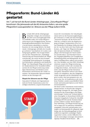 Vorschauseite 1: Pflegereform: Bund-Länder AG gestartet