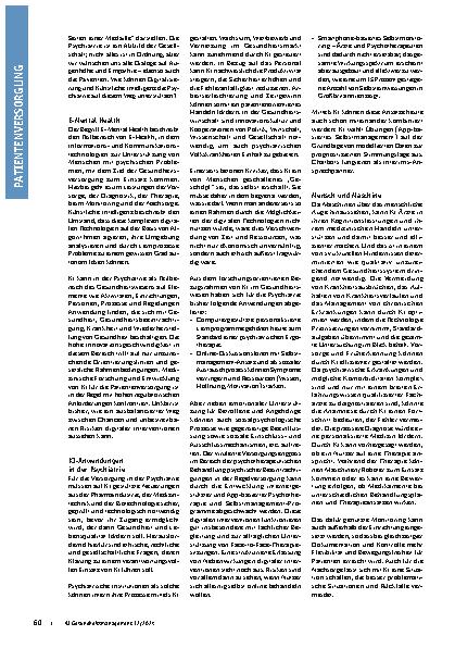 Vorschauseite 2: KI in der Psychiatrie: Macht Künstliche Intelligenz die Psychiatrie menschlicher?