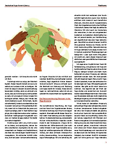 Vorschauseite 2: Yoga – Konsum und Nachhaltigkeit