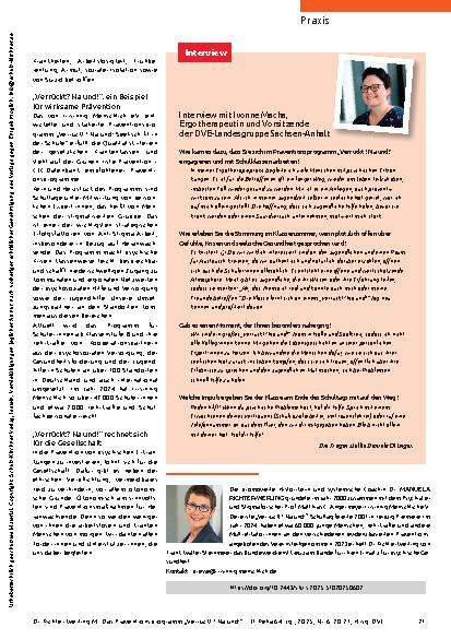 Vorschauseite 2: Psychischen Krisen vorbeugen Das Präventionsprogramm „Verrückt? Na und! “