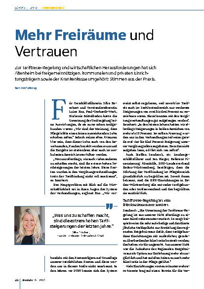 Vorschauseite 1: Mehr Freiräume und Vertrauen