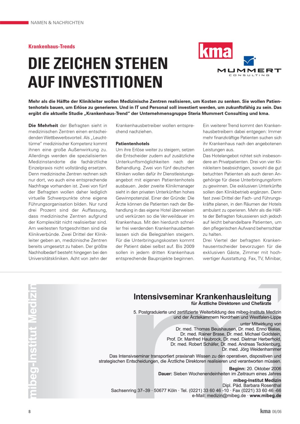 Vorschauseite 1: Die Zeichen stehen auf Investitionen