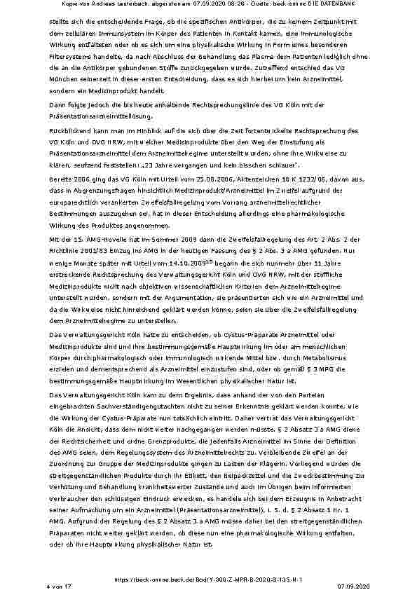 Vorschauseite 4: 20 Jahre MPG – Die Abgrenzung von Arzneimitteln und Medizinprodukten im Laufe der Zeit
