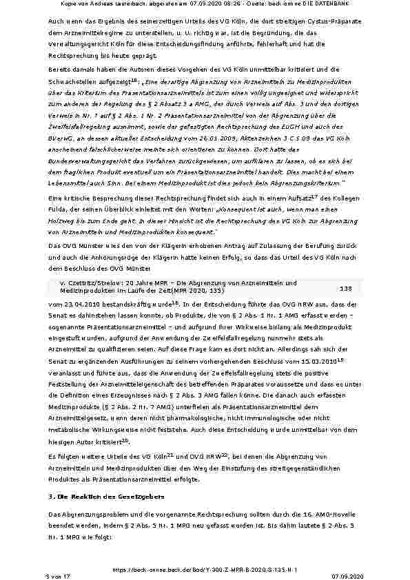 Vorschauseite 5: 20 Jahre MPG – Die Abgrenzung von Arzneimitteln und Medizinprodukten im Laufe der Zeit