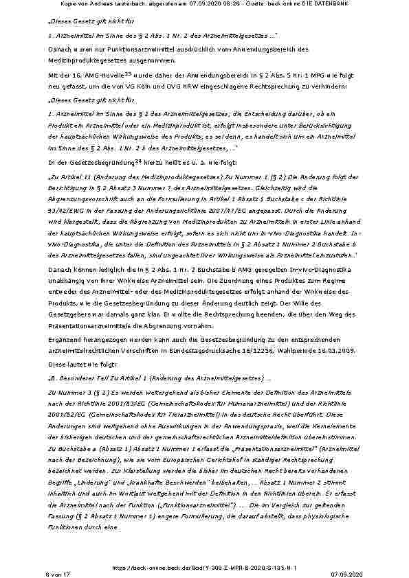 Vorschauseite 6: 20 Jahre MPG – Die Abgrenzung von Arzneimitteln und Medizinprodukten im Laufe der Zeit