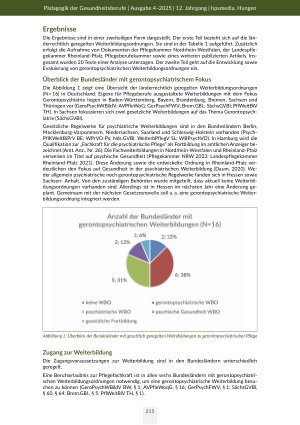 Vorschauseite 4: Status Quo der gerontopsychiatrischen Weiterbildungsordnungen in Deutschland Eine Dokumentenanalyse