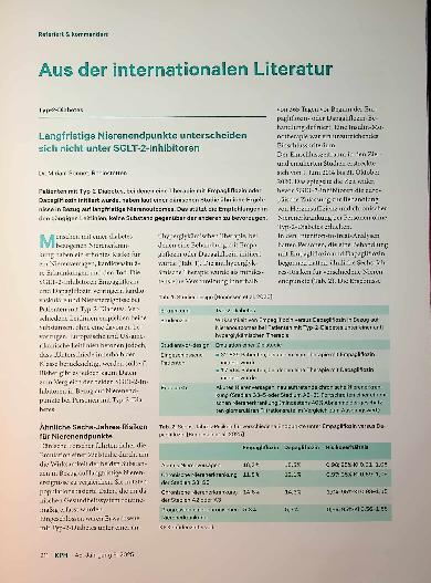 Vorschauseite 1: Langfristige Nierenendpunkte unterscheiden sich nicht unter SGLT-2-lnhibitoren
