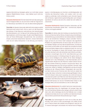 Vorschauseite 3: Mut zur Langsamkeit. Interview mit Tias Little zu Somatic Yoga