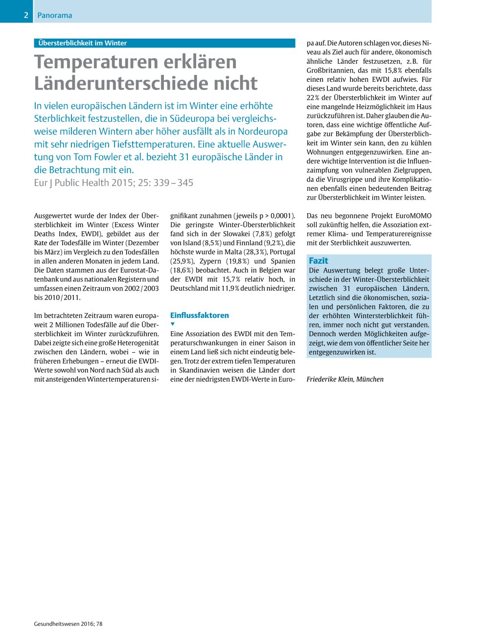 Vorschauseite 1: Temperaturen erklären Länderunterschiede nicht