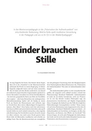 Vorschauseite 1: Kinder brauchen Stille