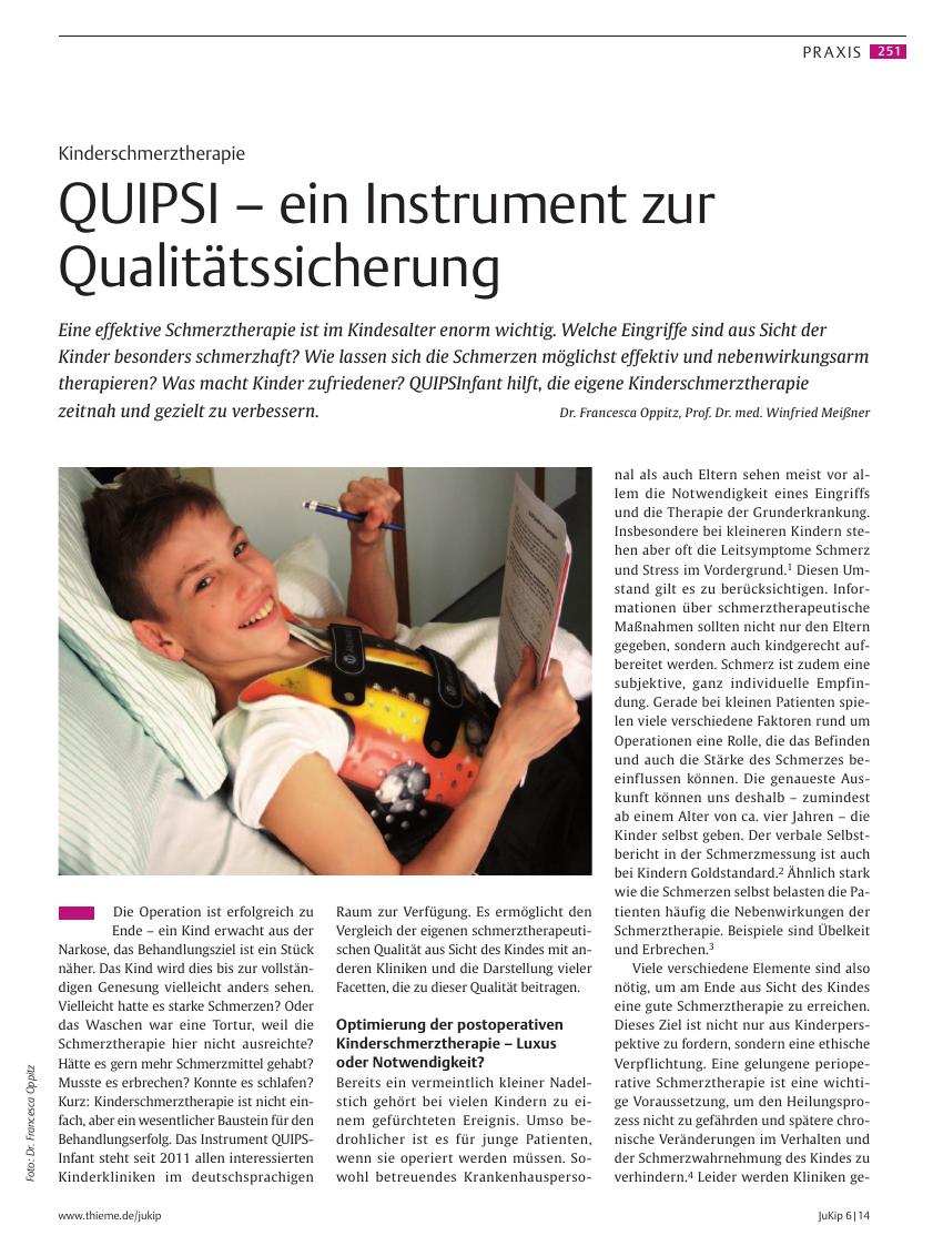 Vorschauseite 1: QUIPSI ? ein Instrument zur Qualitätssicherung