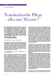 Vorschauseite 1: Transkulturelle Pflege – alles nur Theorie?