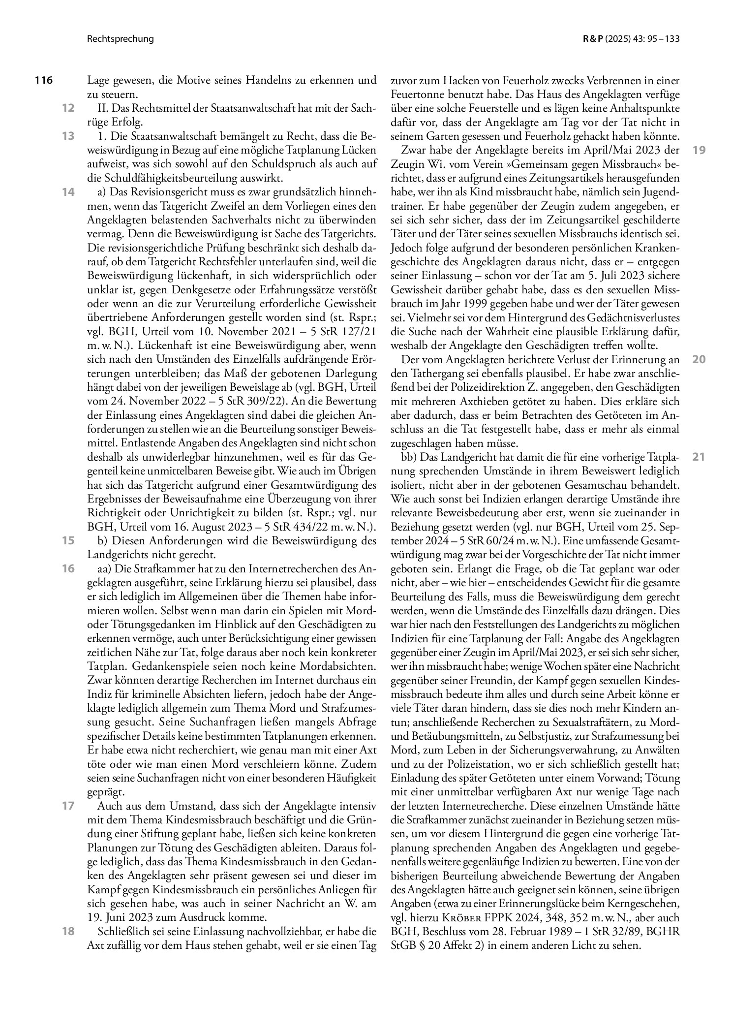 Vorschauseite 3: Vorwurf des Mordes; Beweiswürdigung und Ausnutzungsbewusstsein bei der Heimtücke