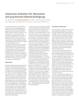 Vorschauseite 1: Inklusives Arbeiten für Menschen mit psychischer Beeinträchtigung
