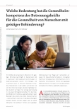 Vorschauseite 1: Welche Bedeutung hat die Gesundheitskompetenz der Betreuungskräfte für die Gesundheit von Menschen mit geistiger Behinderung?