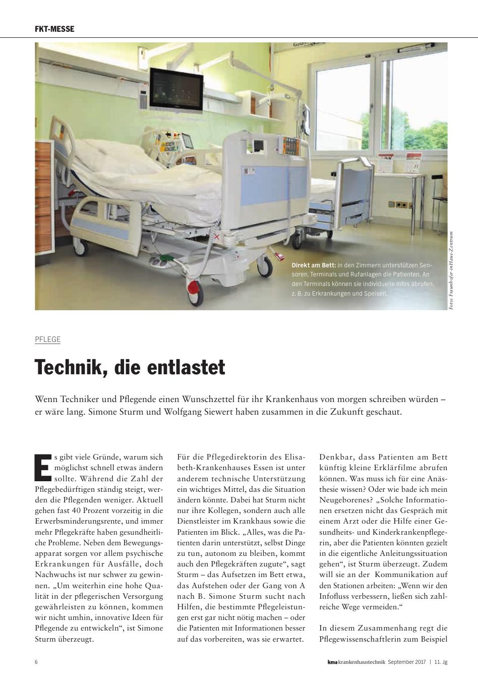 Vorschauseite 1: Pflege: Technik, die entlastet