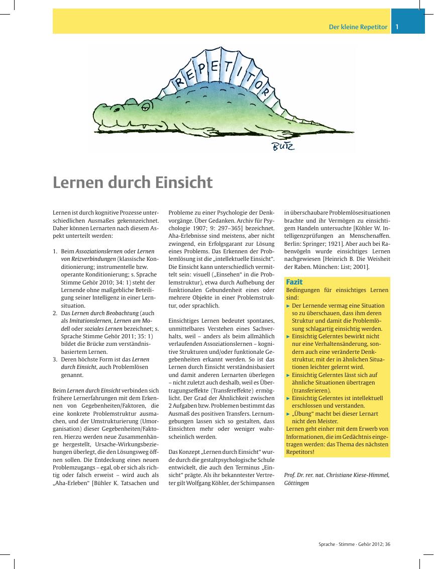 Vorschauseite 1: Lernen durch Einsicht