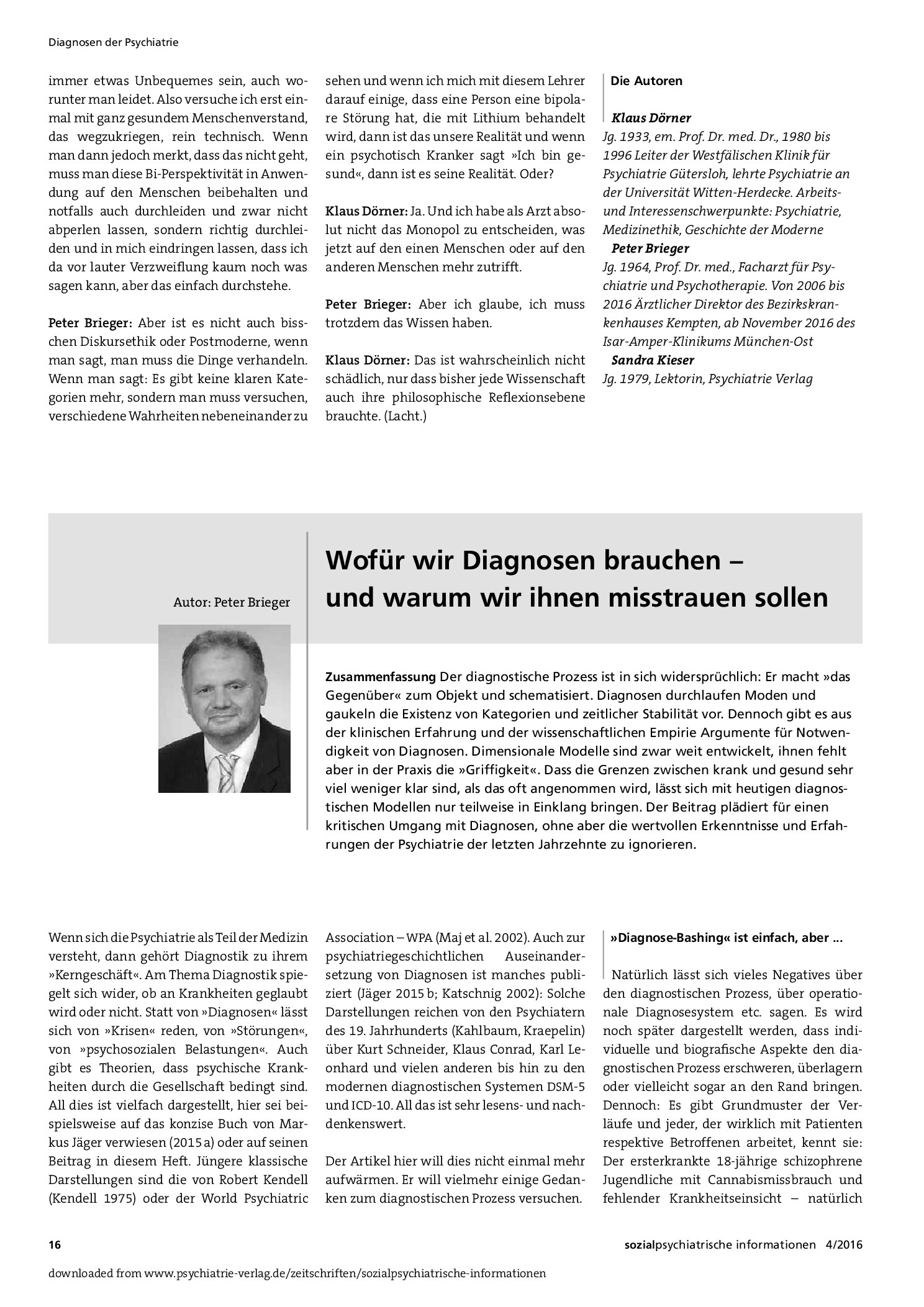 Vorschauseite 1: Wofür wir Diagnosen brauchen – und warum wir ihnen misstrauen sollen