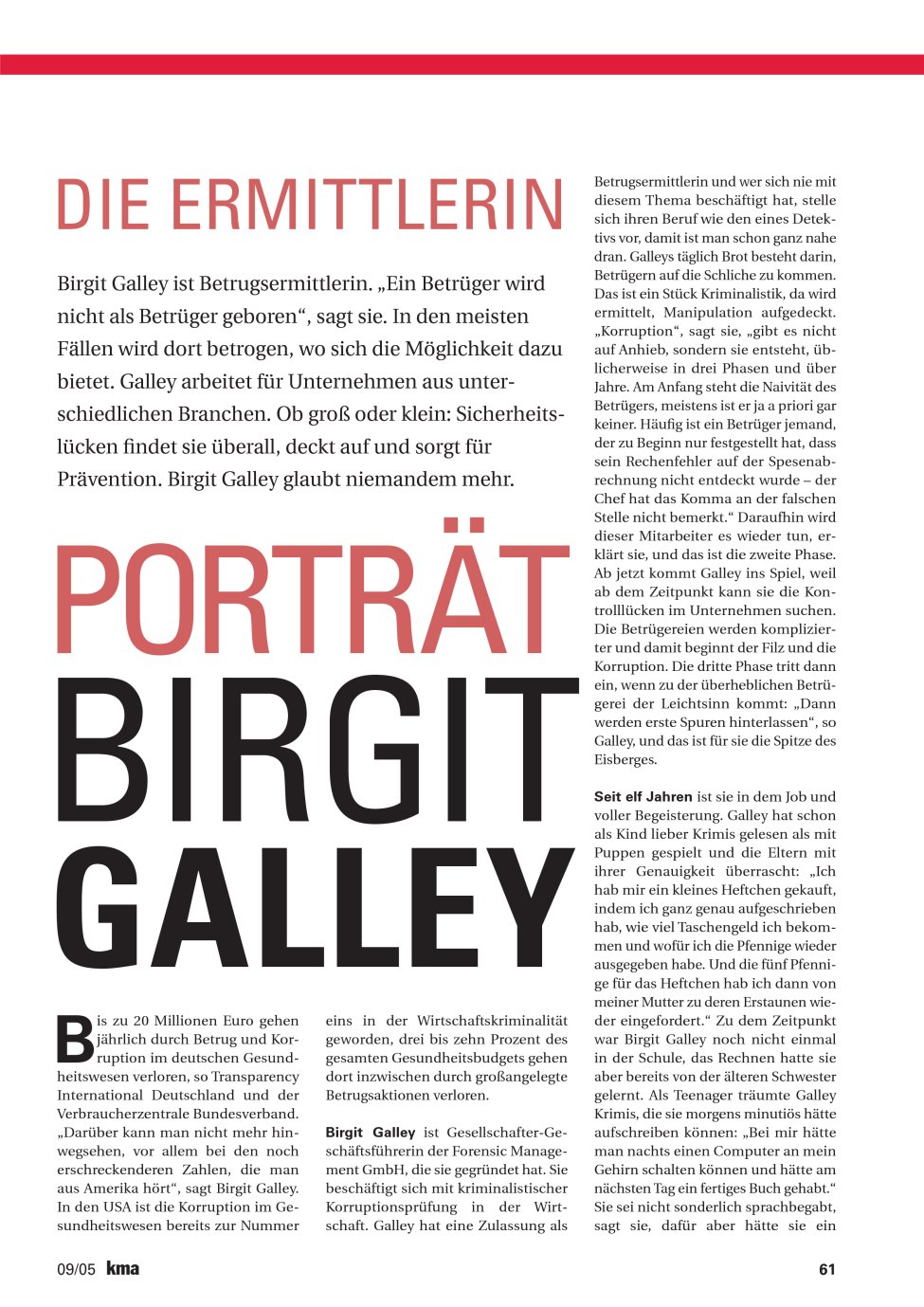 Vorschauseite 1: Porträt Birgit Galley