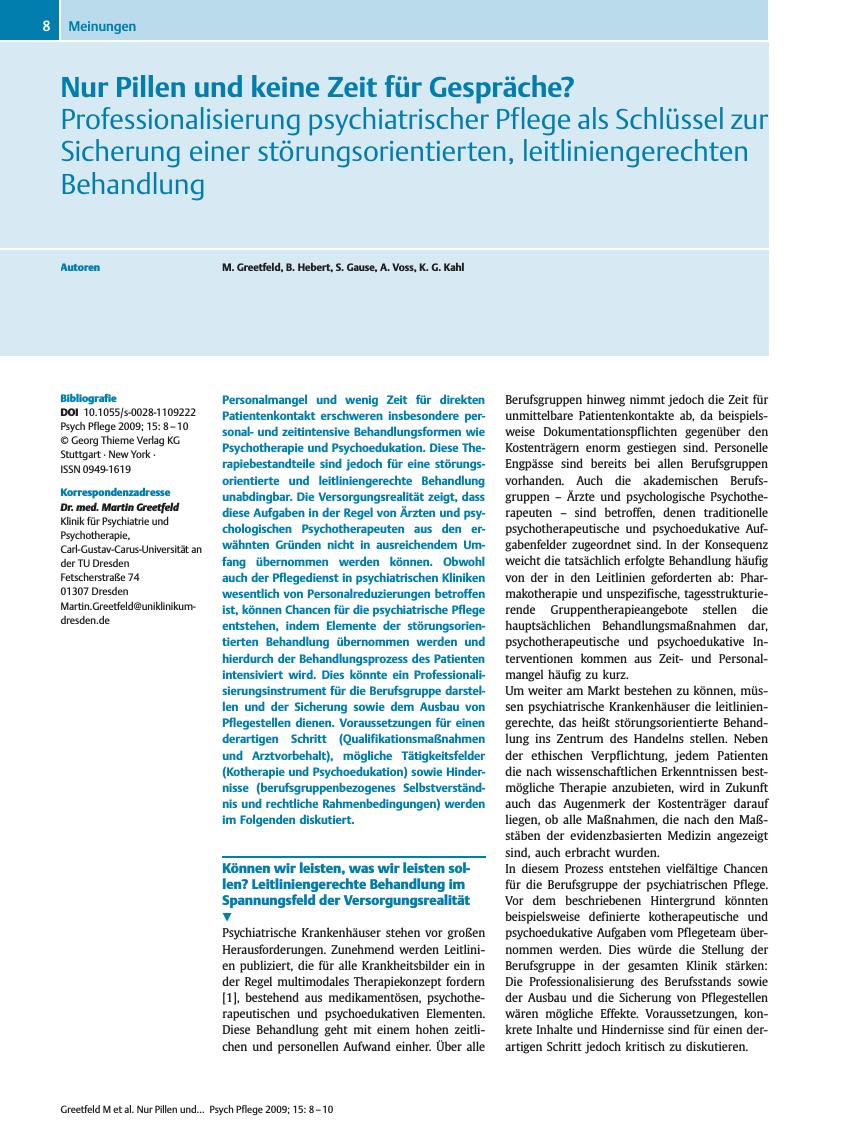 Vorschauseite 1: Nur Pillen und keine Zeit für Gespräche?