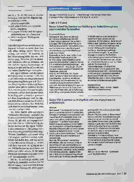Vorschauseite 3: Besser Leben: Ein Seminar zur Stärkung der Selbstfürsorge von psychosozialen Fachkräften