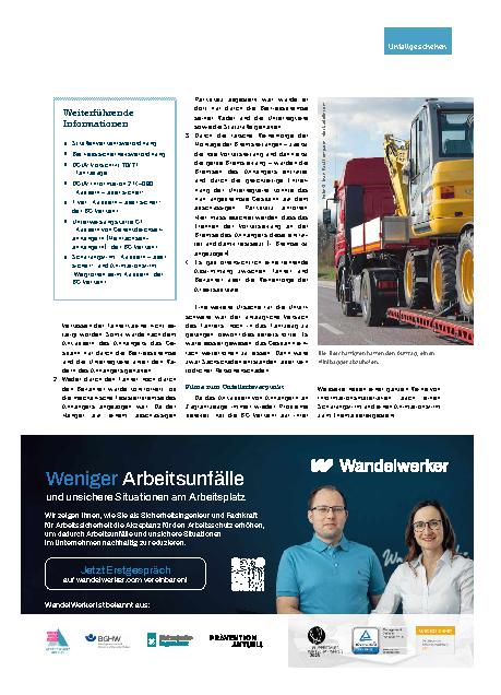 Vorschauseite 2: Tödlicher Arbeitsunfall beim Ankuppeln eines Lkw-Anhängers Vom Gespann überrollt