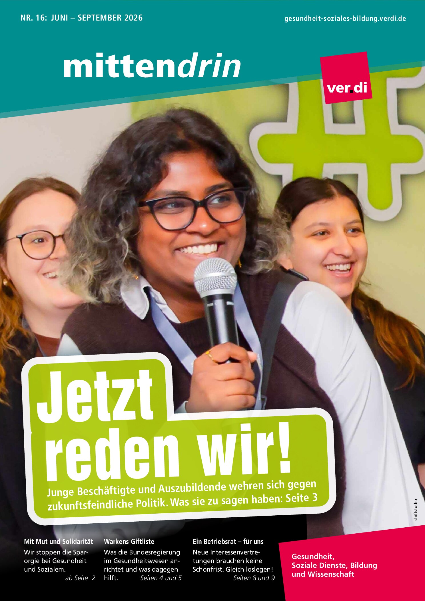 Vorschauseite 1: Mittendrin. Die Fachbereichszeitung, Nr. 16: Juni–September 2026