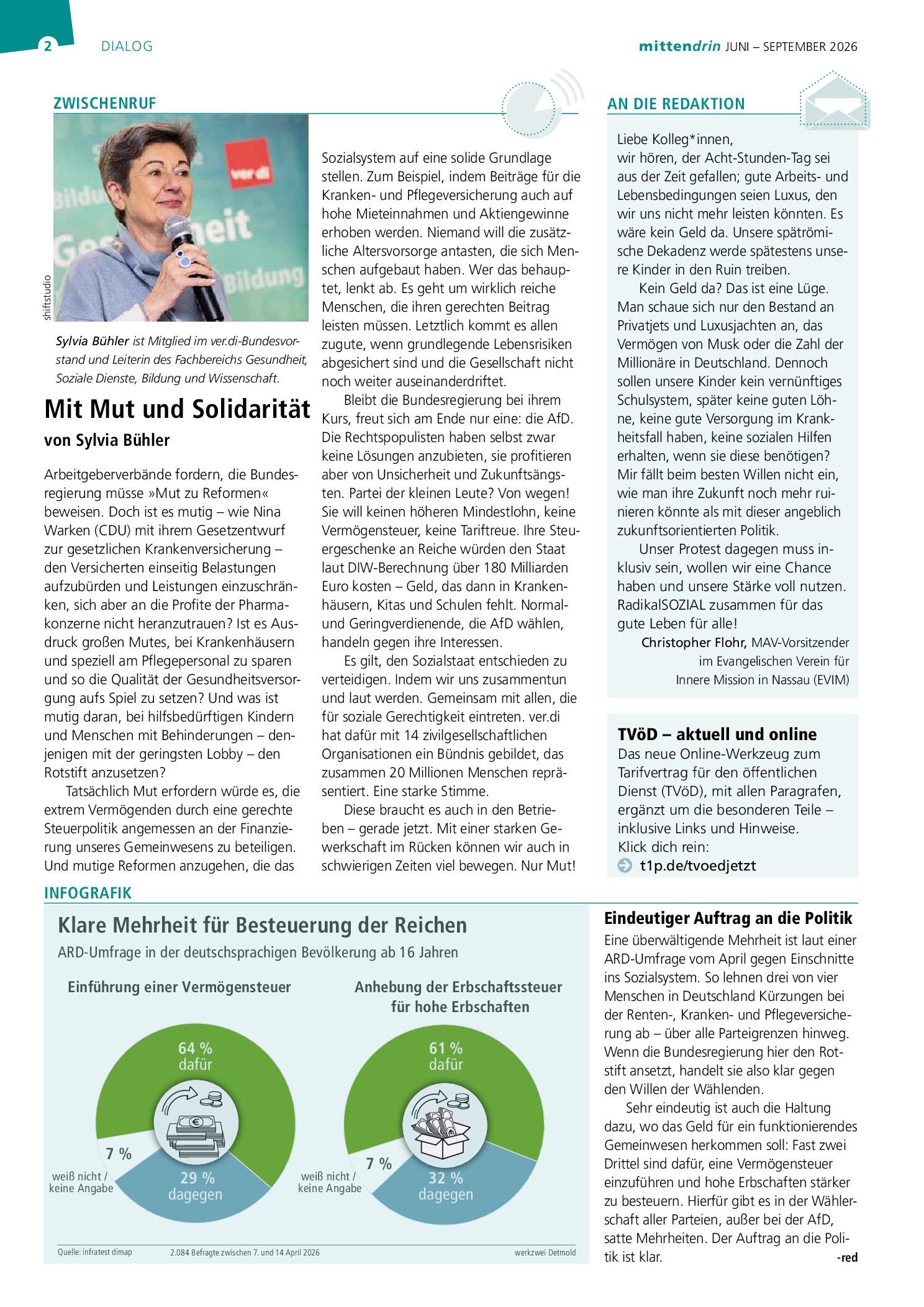 Vorschauseite 2: Mittendrin. Die Fachbereichszeitung, Nr. 16: Juni–September 2026