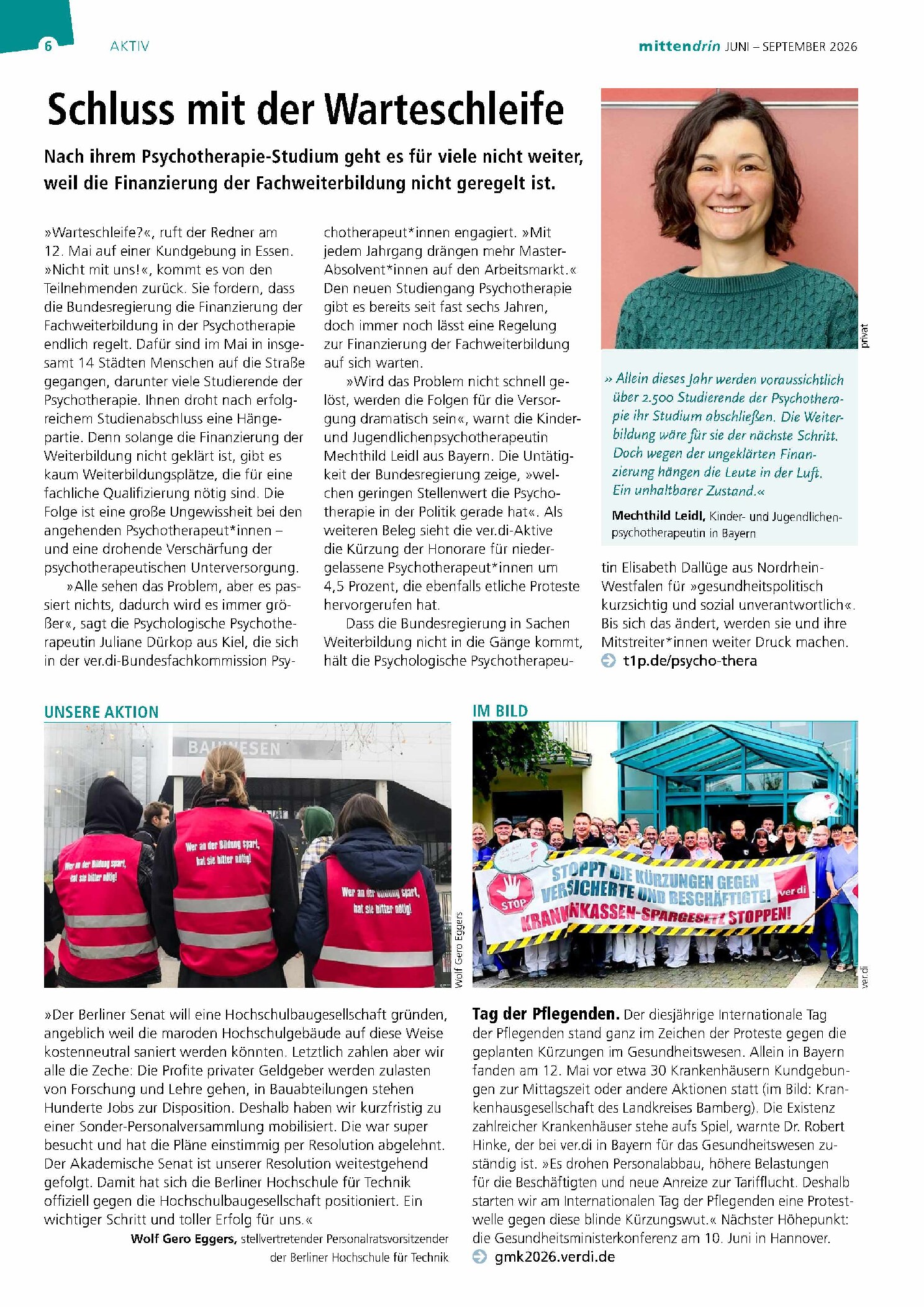Vorschauseite 6: Mittendrin. Die Fachbereichszeitung, Nr. 16: Juni–September 2026